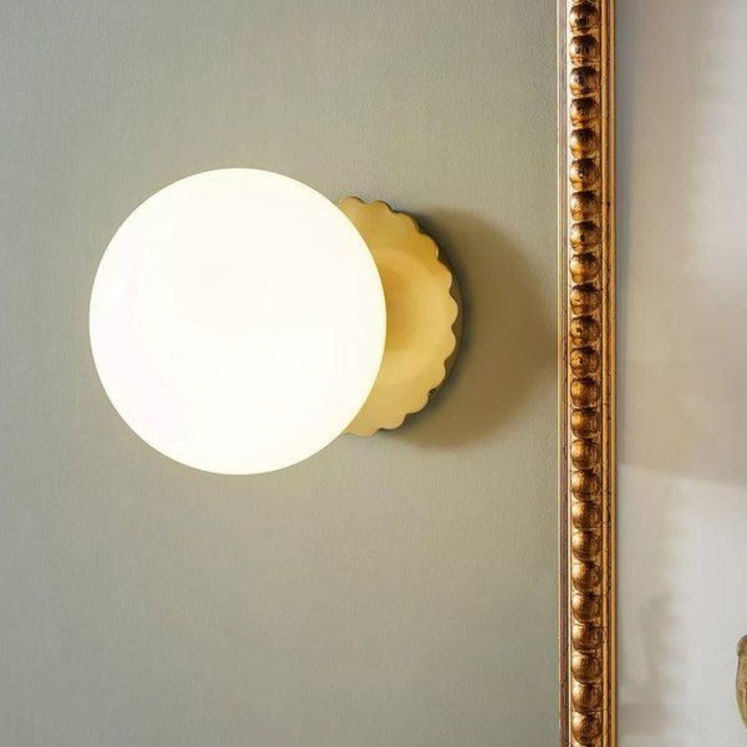 Marshmallow Globe Wall Sconce - Soft Glass Glow with Modern Chrome Finish