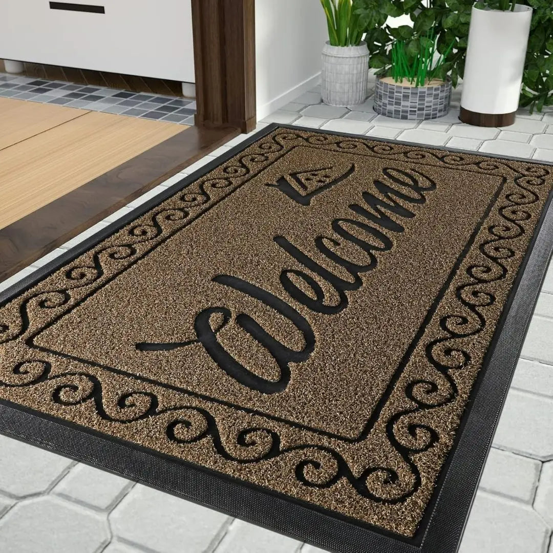 YimobraGuard Heavy-Duty Braided Door Mat - Waterproof Non-Slip Entrance Rug for Indoor and Outdoor Use