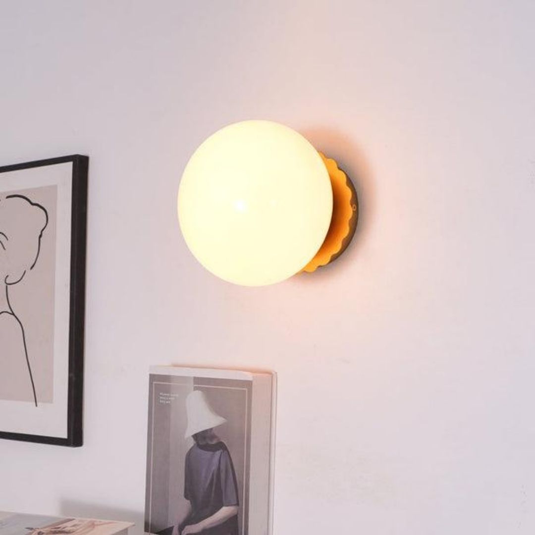 Marshmallow Globe Wall Sconce - Soft Glass Glow with Modern Chrome Finish