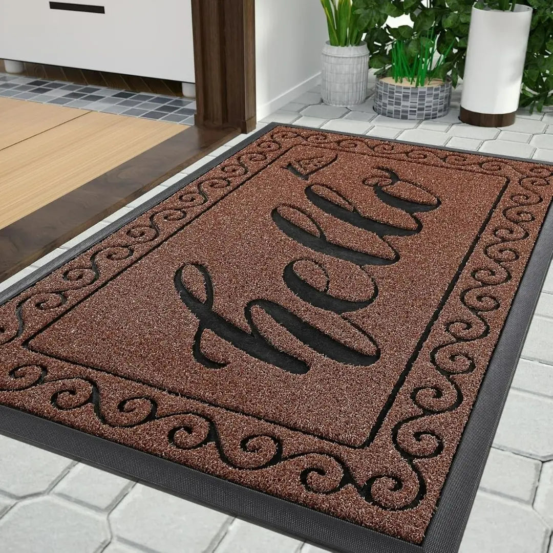 YimobraGuard Heavy-Duty Braided Door Mat - Waterproof Non-Slip Entrance Rug for Indoor and Outdoor Use