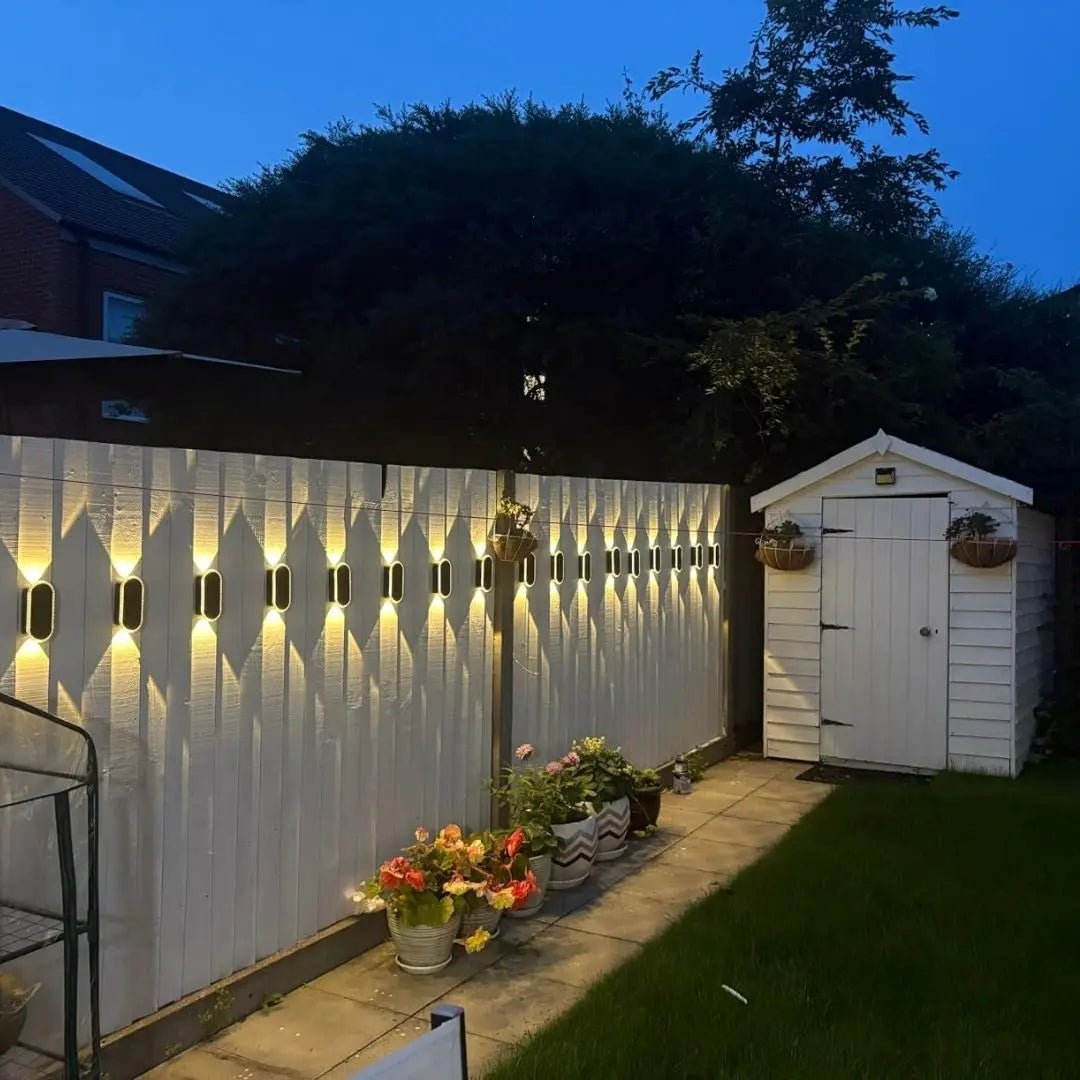 Lasay Solar Fence Lights Outdoor - Waterproof 3-Mode LED Wall Lights
