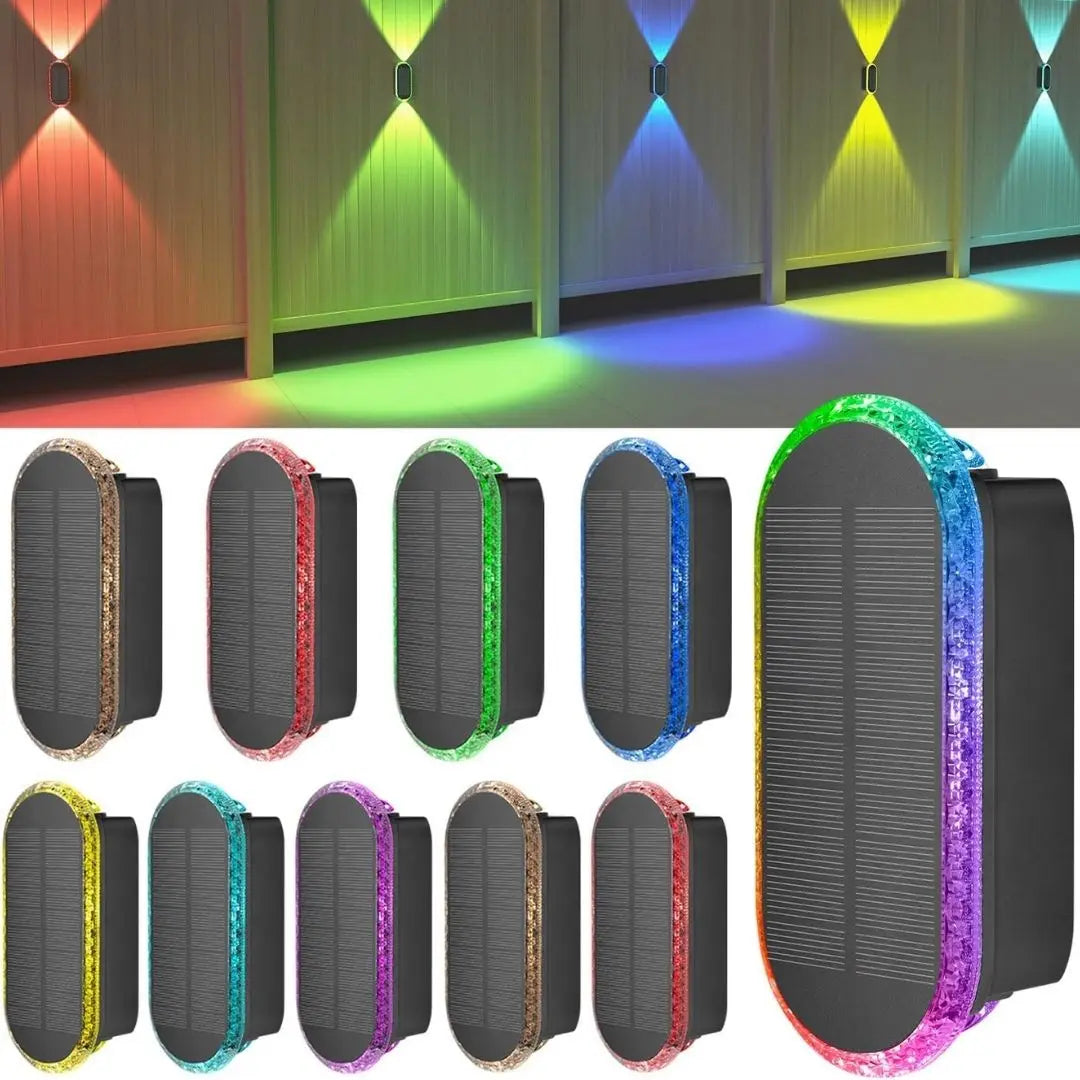 Lasay Solar Fence Lights Outdoor - Waterproof 3-Mode LED Wall Lights