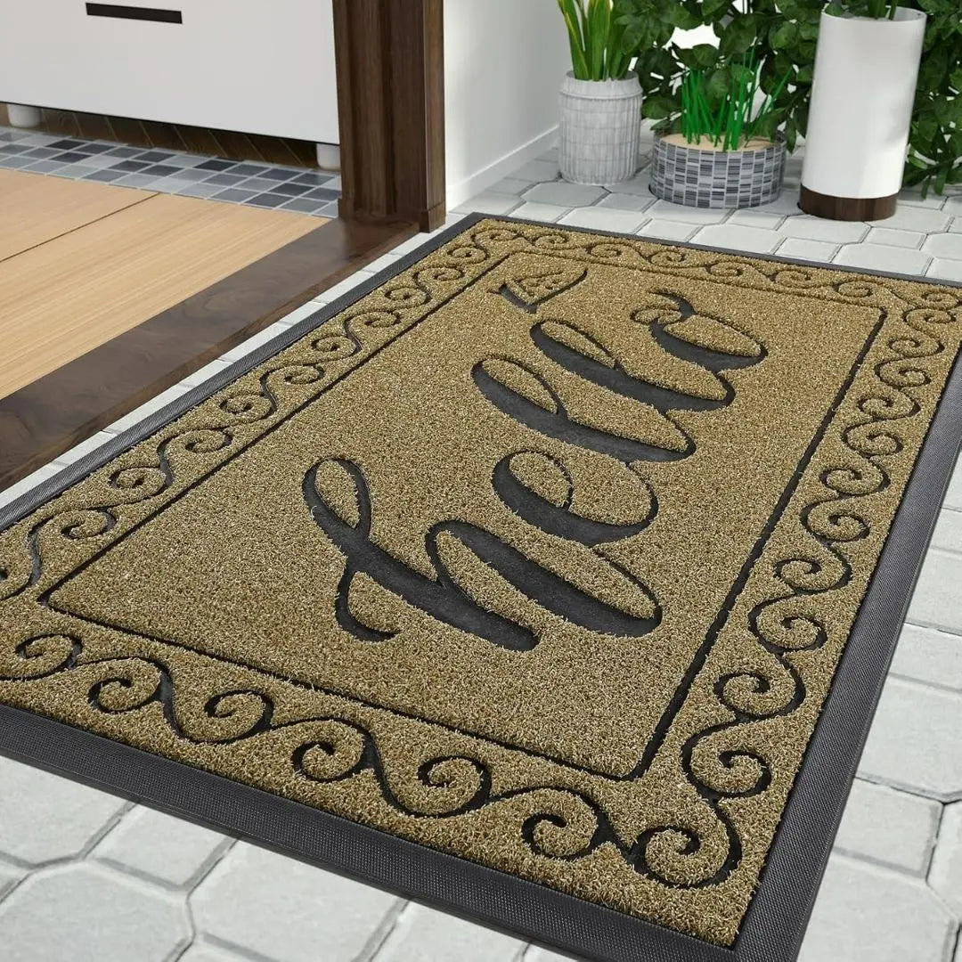 YimobraGuard Heavy-Duty Braided Door Mat - Waterproof Non-Slip Entrance Rug for Indoor and Outdoor Use