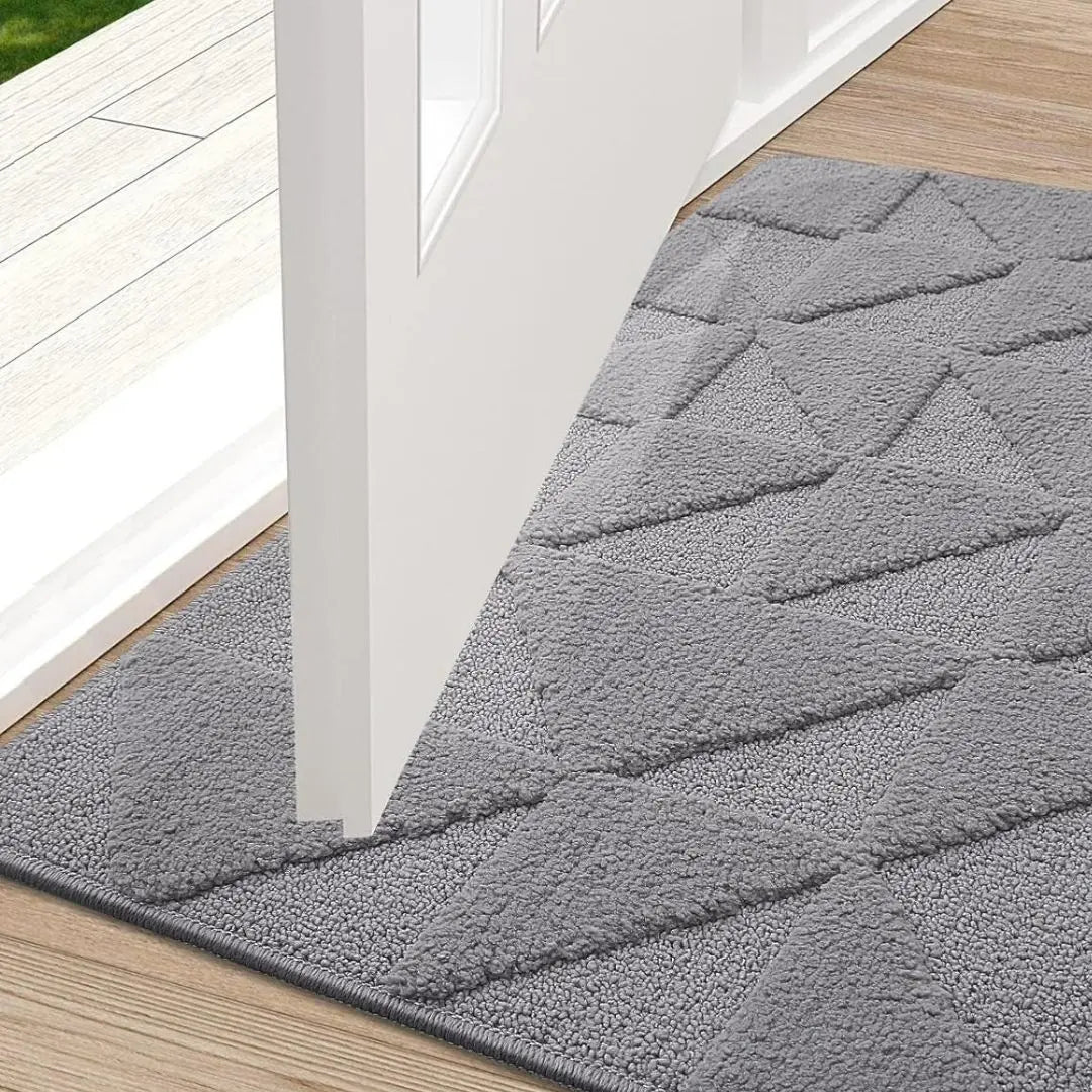 HomaxyTuft Soft Dirt Trapper Mat - Non-Slip Machine Washable Entrance Rug