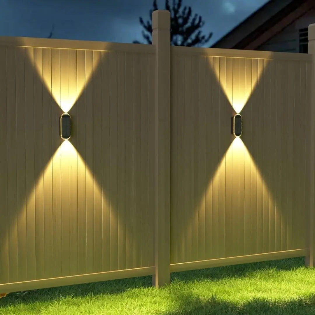 Lasay Solar Fence Lights Outdoor - Waterproof 3-Mode LED Wall Lights