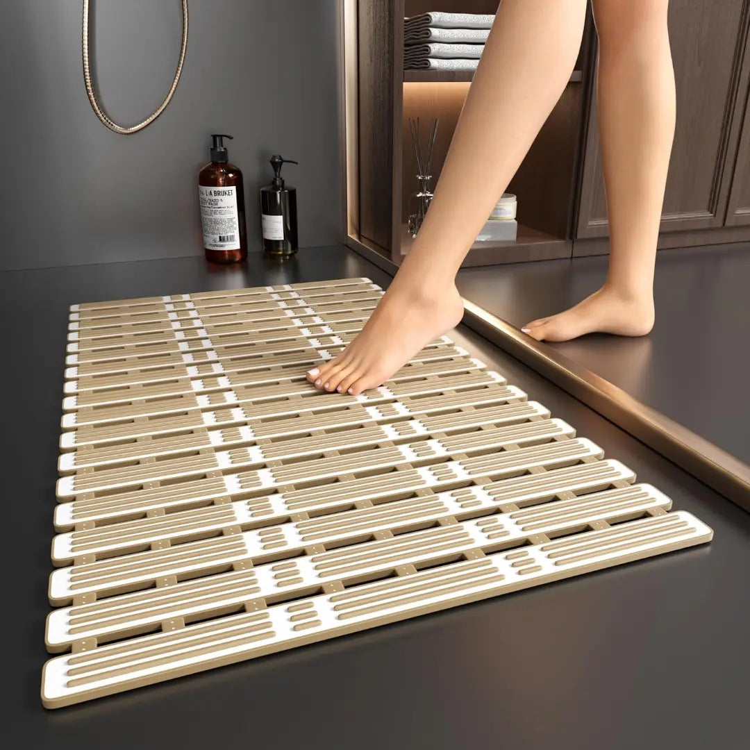 Non Slip Shower Mat - Anti Mould TPE Bath Mat with Suction Cups
