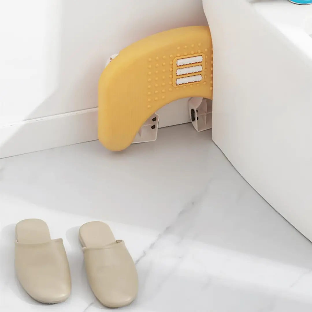 Collapsible Toilet Foot Stool - Non-Slip Circular Step Stool with Massage Roller