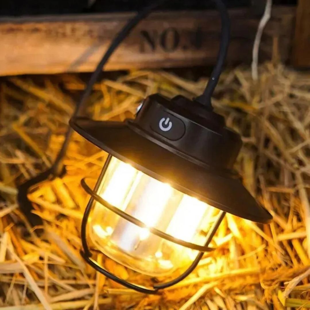 Retro Camping Lamp - Vintage LED Lantern for Outdoors