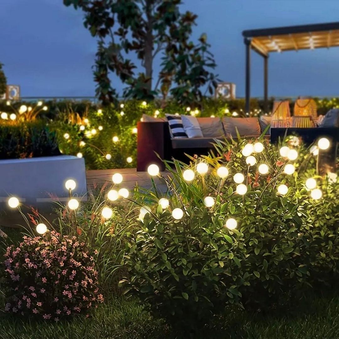 Firefly Solar Garden Lights - Waterproof Outdoor LED Stakes