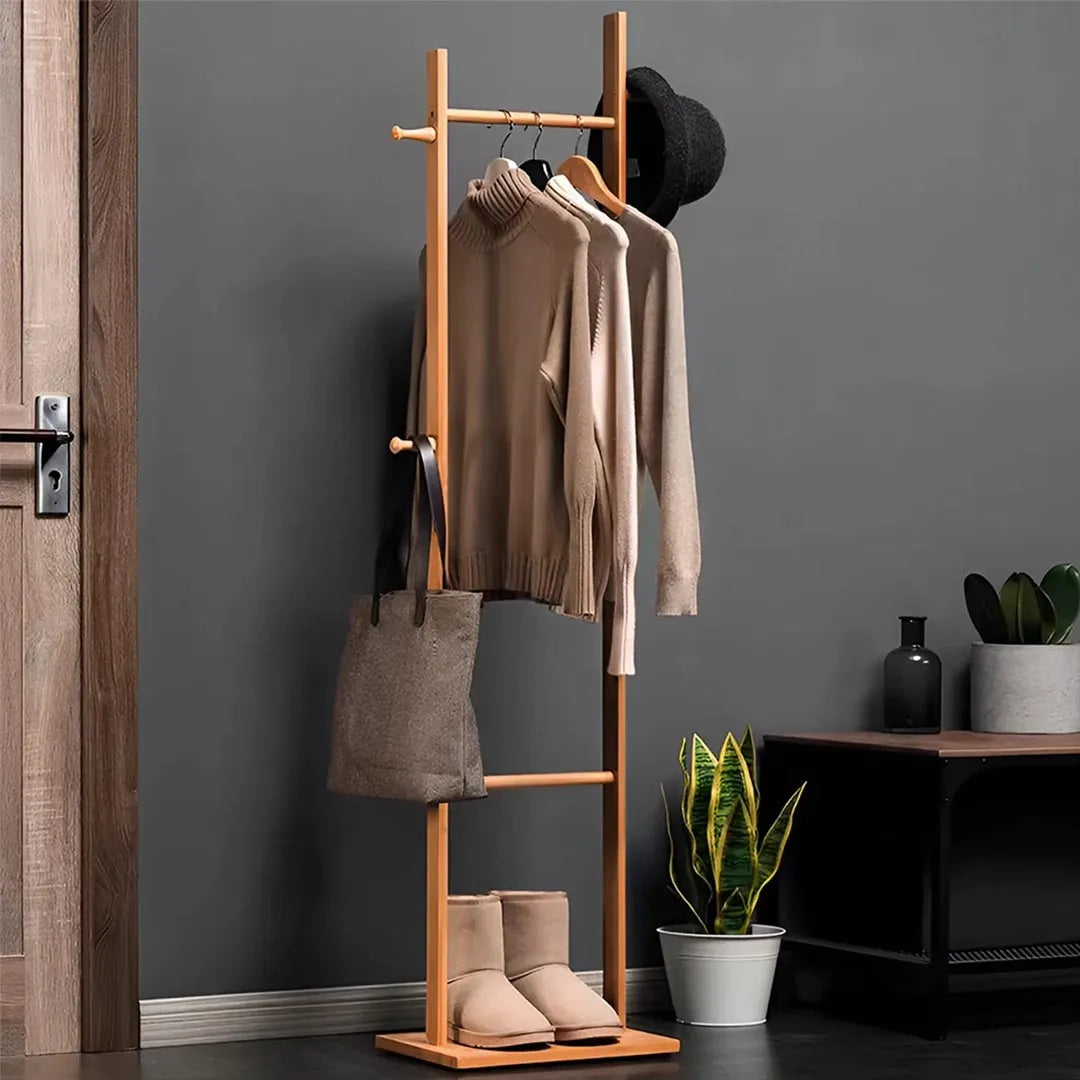 Wooden Simple Independent Coat Rack