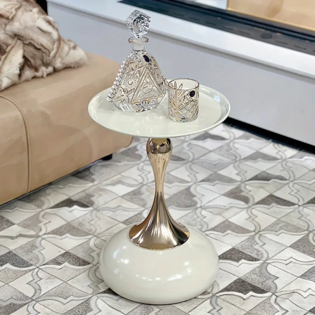 Modern Round Side Table - Coffee Table for Living Room, Bedroom and Balcony