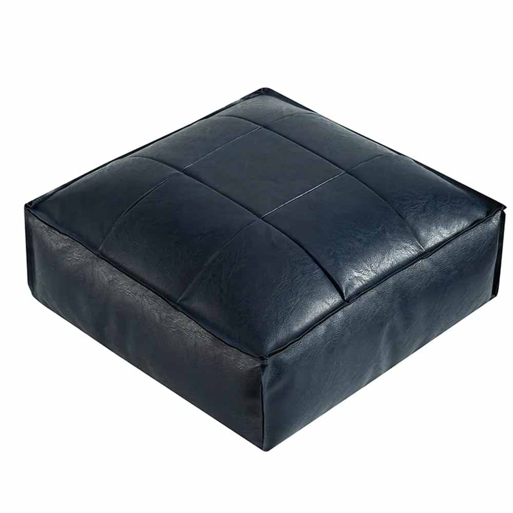 Leather Square Floor Pouf Cover