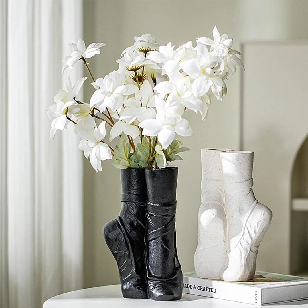 Ceramic Ballet Shoes Vase Sculpture