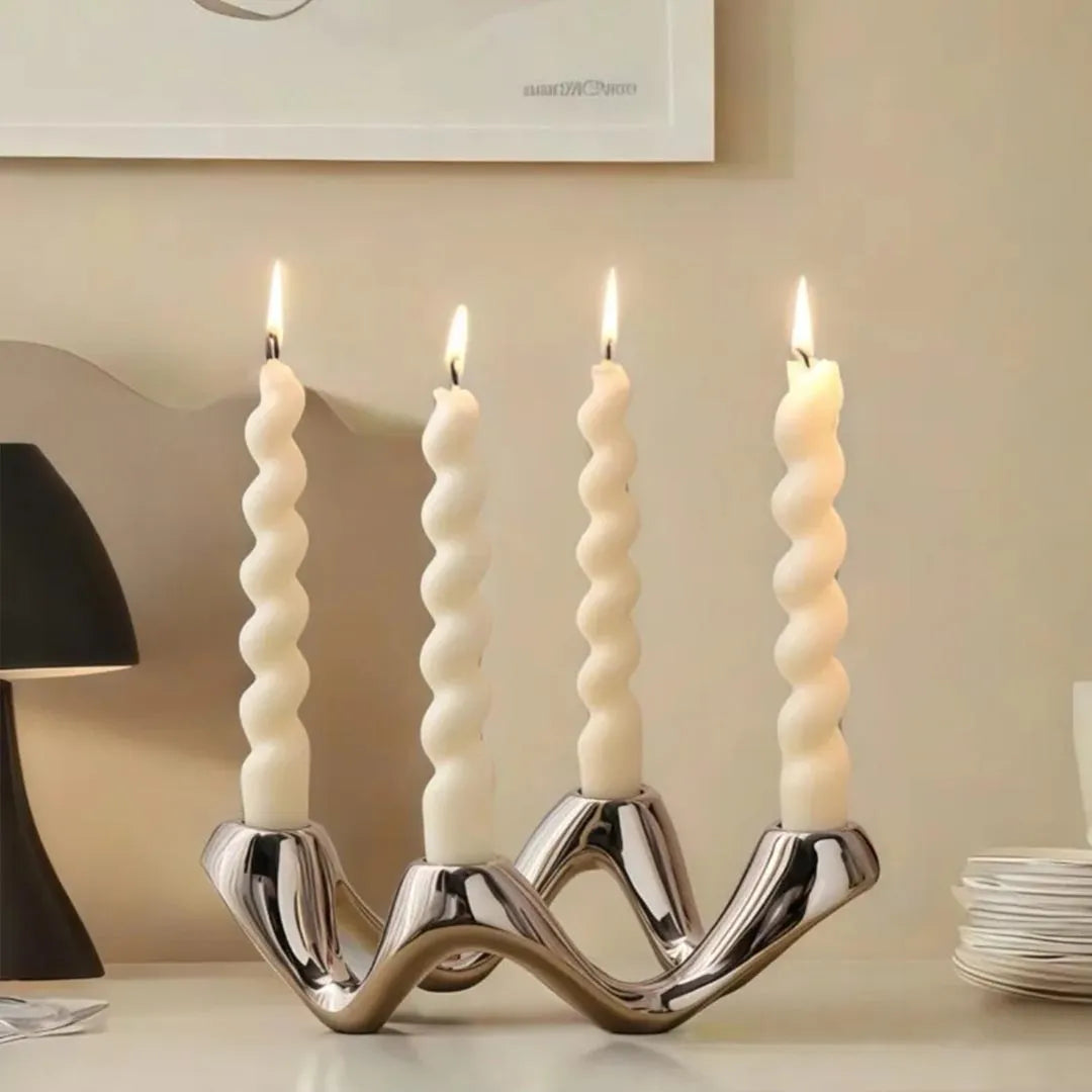 Ceramic Wave Shaped Candle Holder