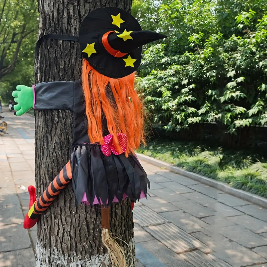 Festive Halloween Tree Climbing Witch for Outdoor Decoration