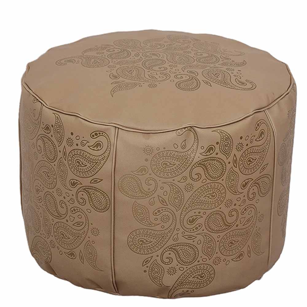 Unstuffed Leather Pouf Cover