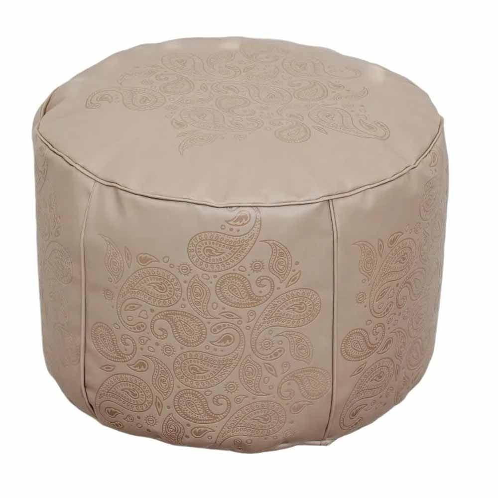 Unstuffed Leather Pouf Cover