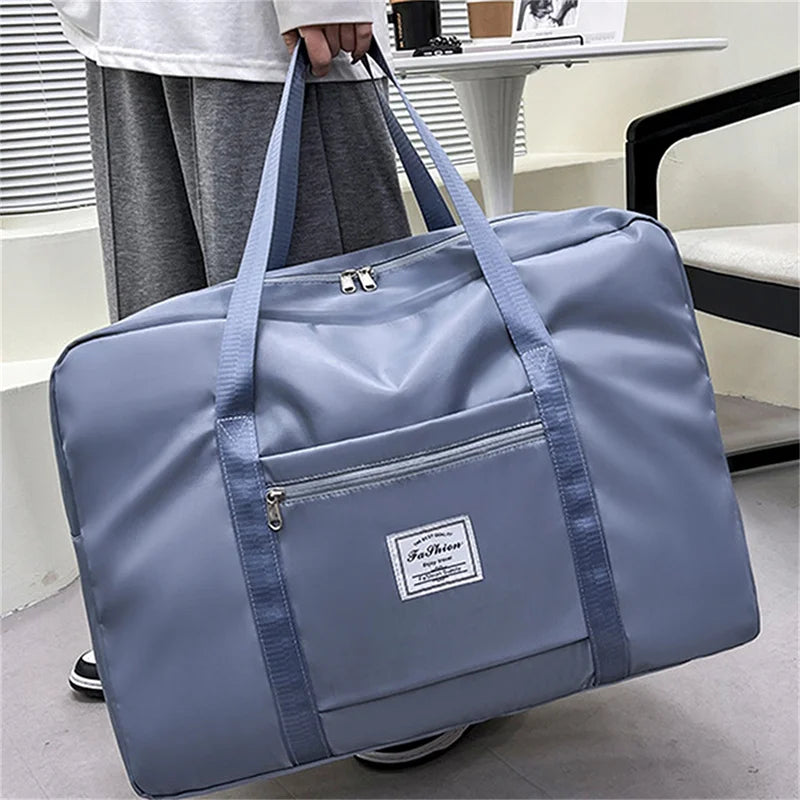 Foldable Travel Tote Bag - Large Capacity Waterproof Luggage Bag