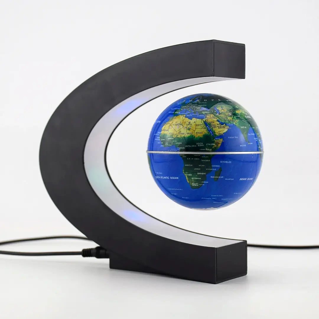 Magnetic Floating Levitation Globe with LED Lights - Antigravity Spinning World Map Lamp