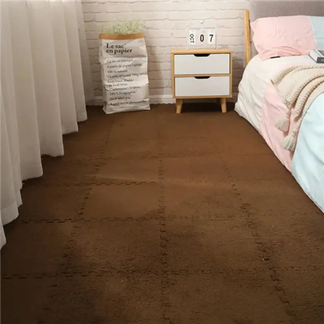 Soft Plush Baby Play Mat - Foam Puzzle Carpet for Kids, Nursery, or Living Room