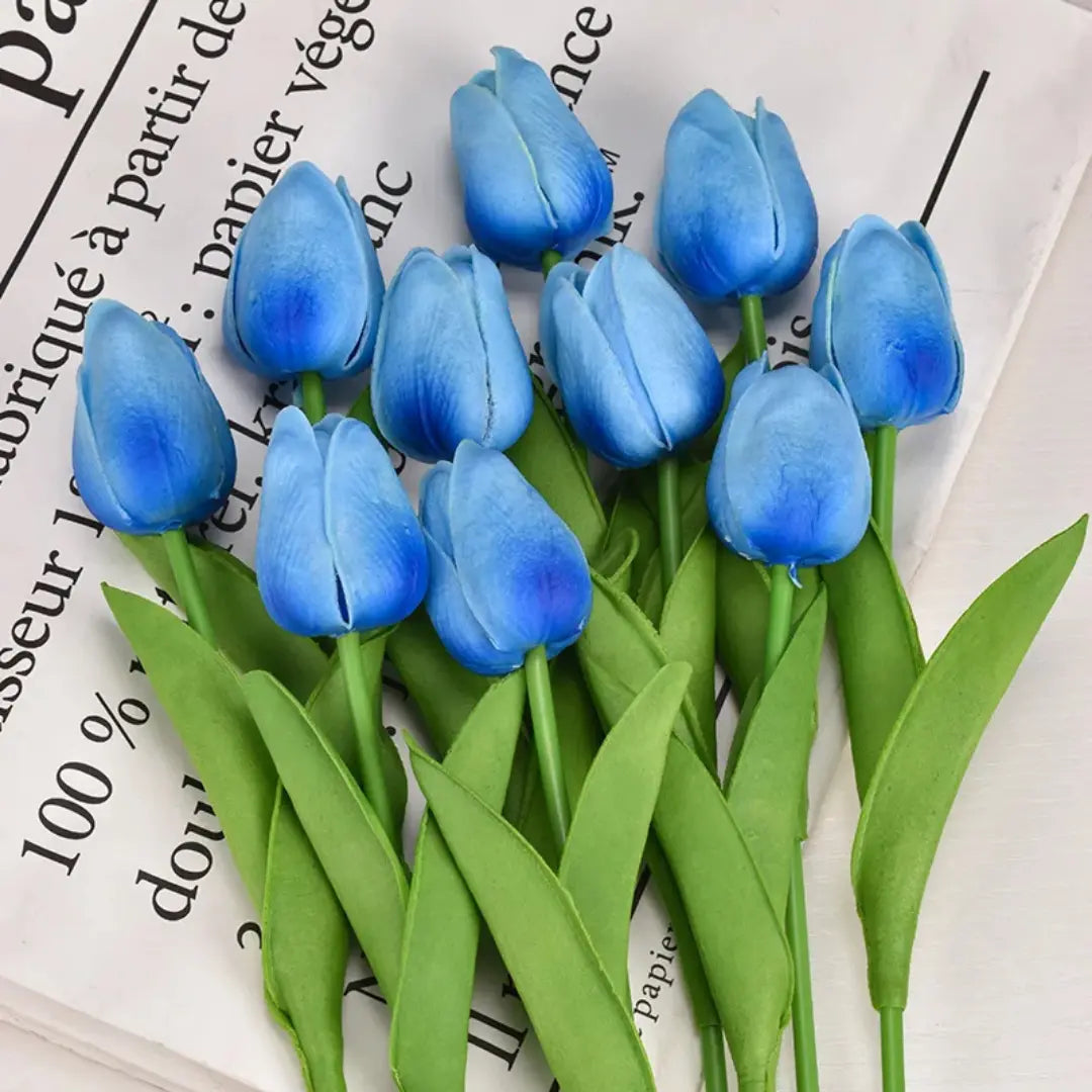Set of 10 Realistic Tulips – Real Touch Artificial Tulips for Home & Wedding Decoration