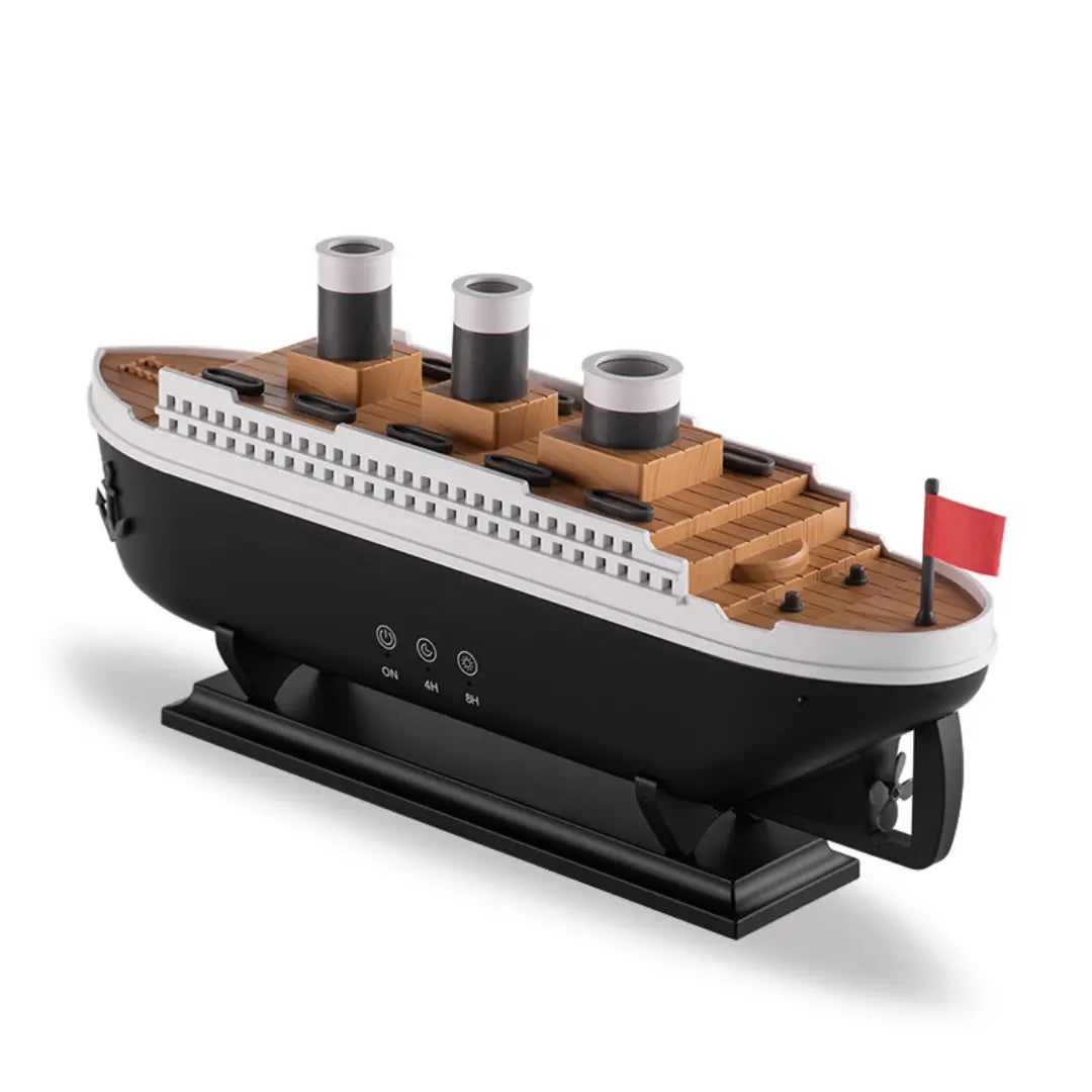 Titanic Ship Model Air Humidifier - 250ml Essential Oil Diffuser with Jellyfish Smoke Ring Spray
