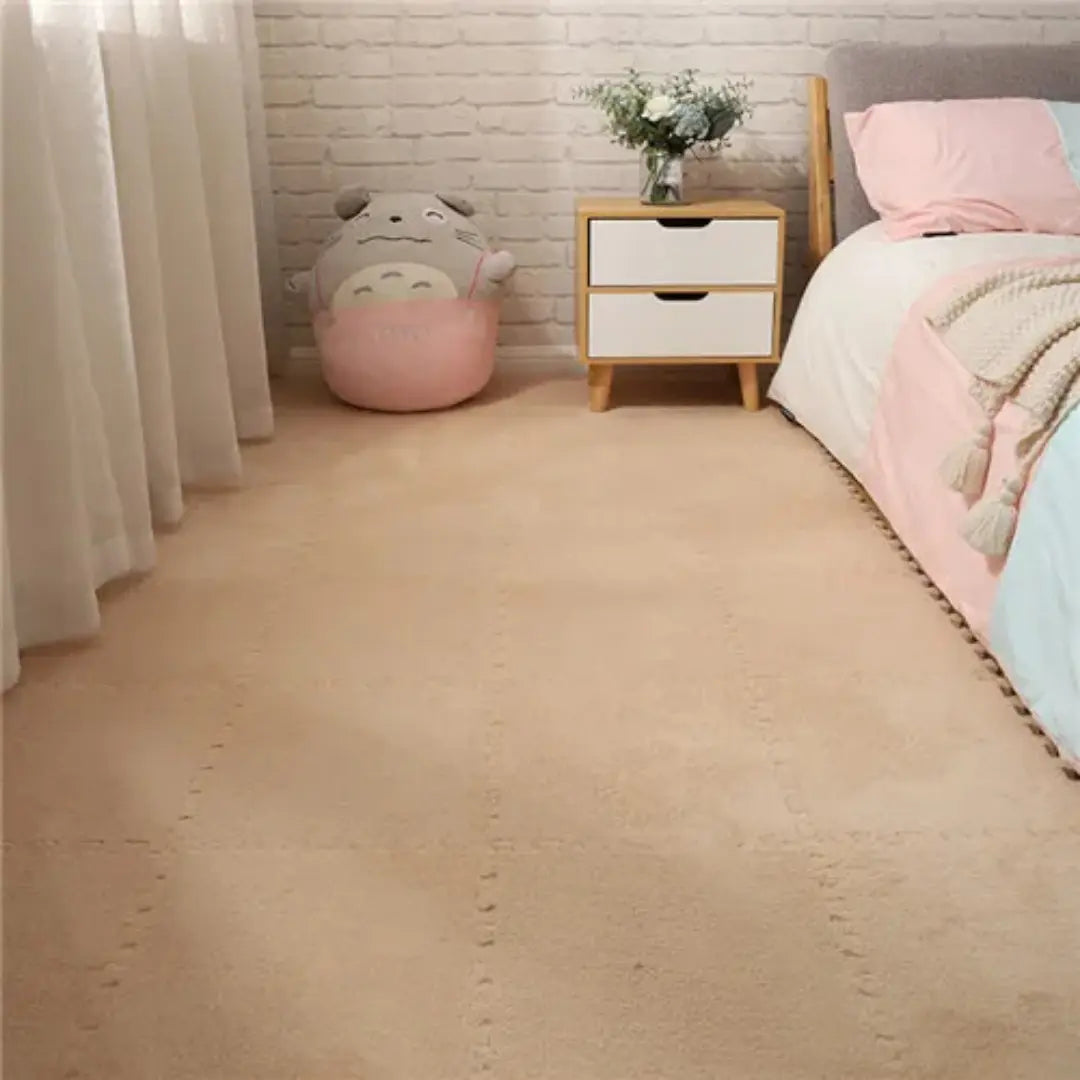 Soft Plush Baby Play Mat - Foam Puzzle Carpet for Kids, Nursery, or Living Room