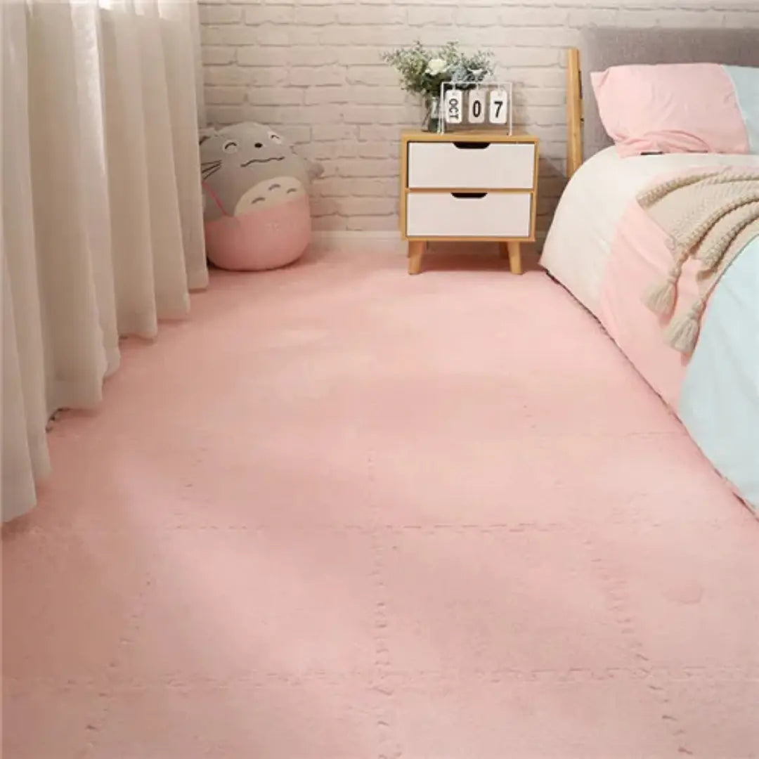Soft Plush Baby Play Mat - Foam Puzzle Carpet for Kids, Nursery, or Living Room