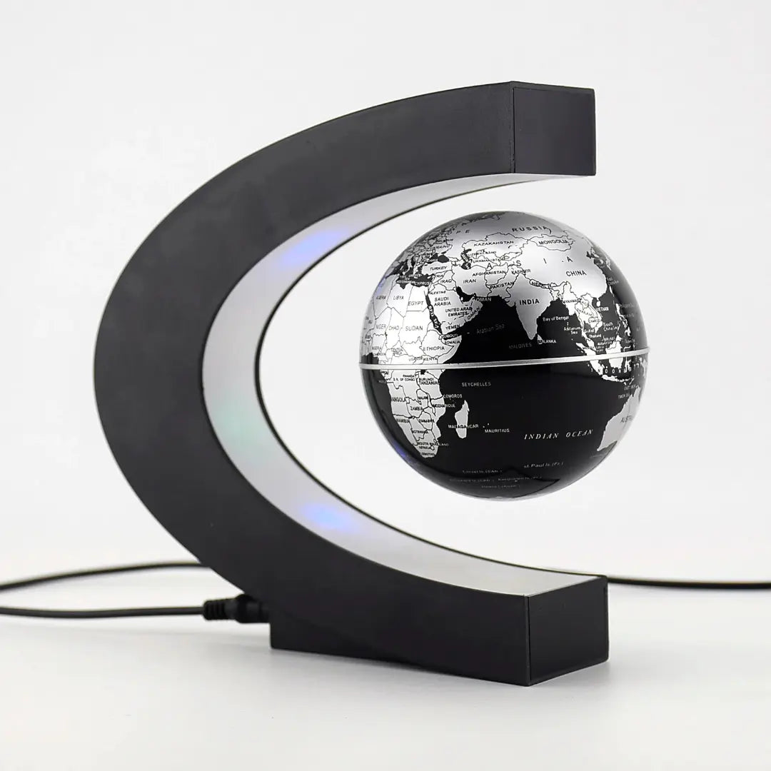 Magnetic Floating Levitation Globe with LED Lights - Antigravity Spinning World Map Lamp
