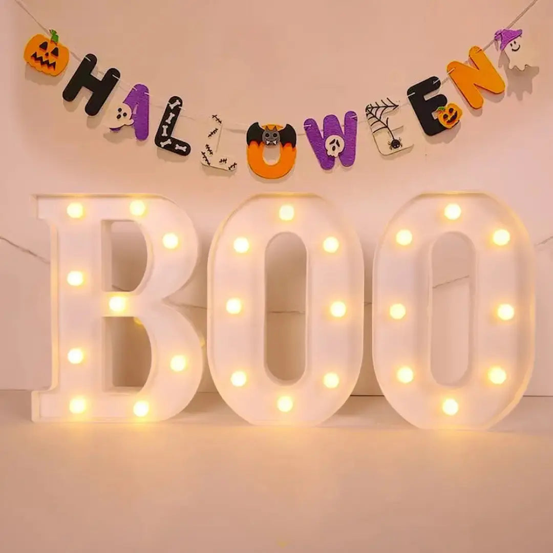 Halloween BOO LED Marquee Light Sign - Indoor Party Decoration