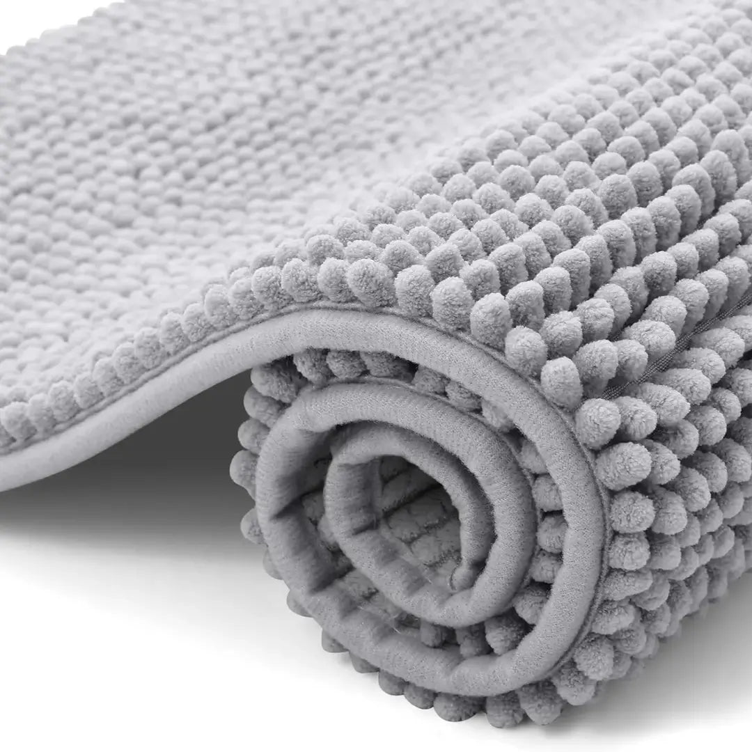 Chenille Bathroom Mat - Ultra Soft, Quick-Dry & Non-Slip Washable Rug