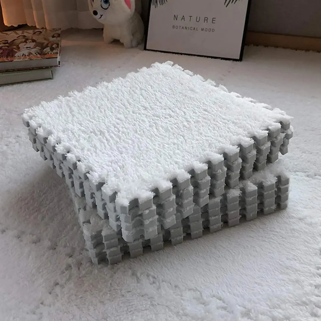 Soft Plush Baby Play Mat - Foam Puzzle Carpet for Kids, Nursery, or Living Room