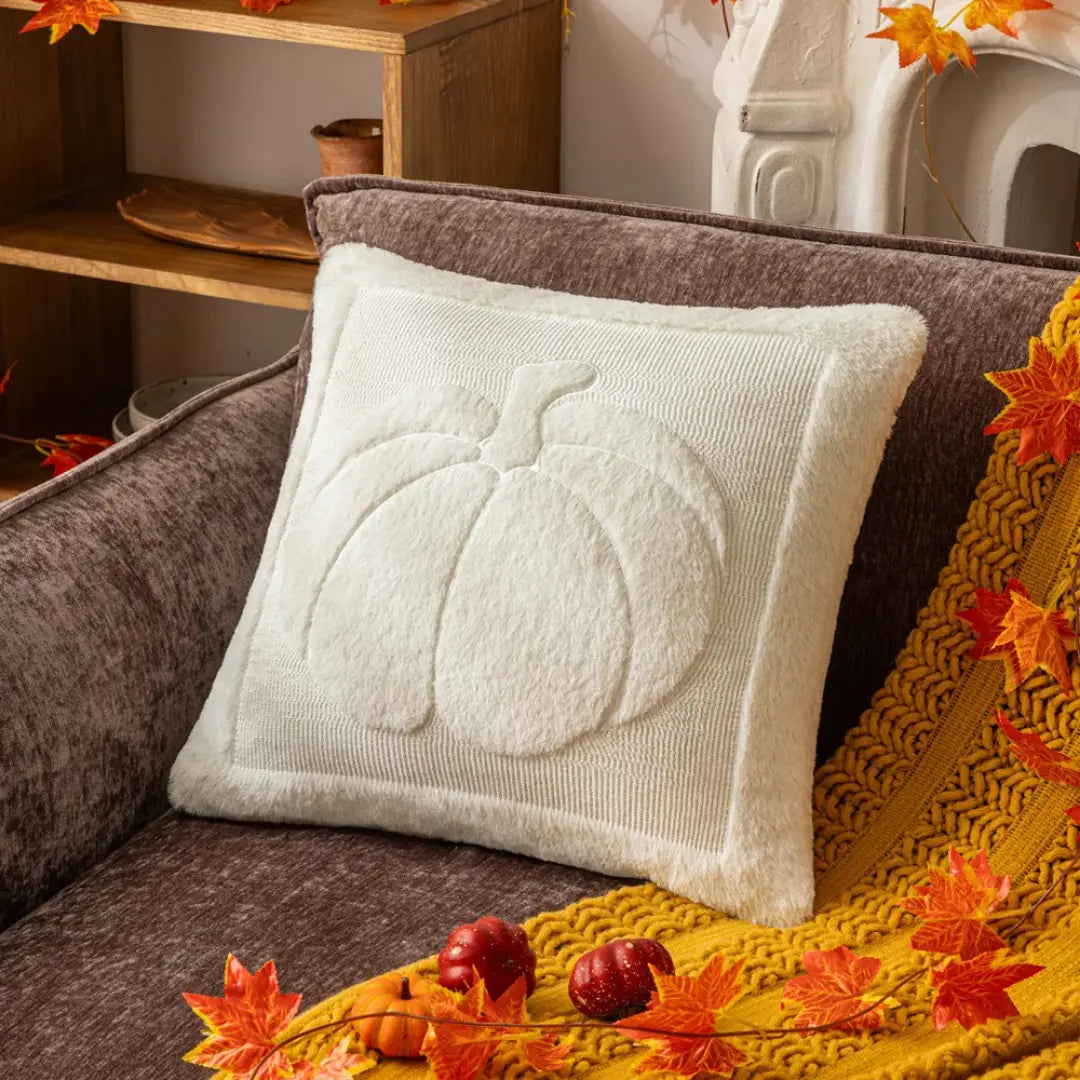 Halloween Pumpkin Plush Pillowcase - Cozy Festival Cushion Cover