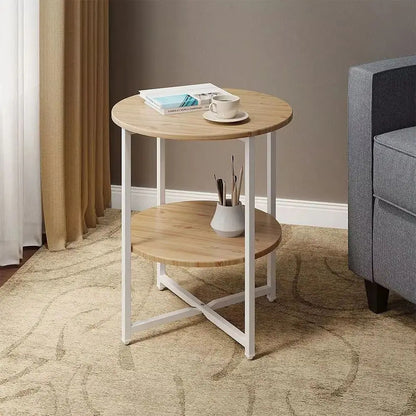 Minimalist Coffee Table with Steel Frame and Storage Shelf