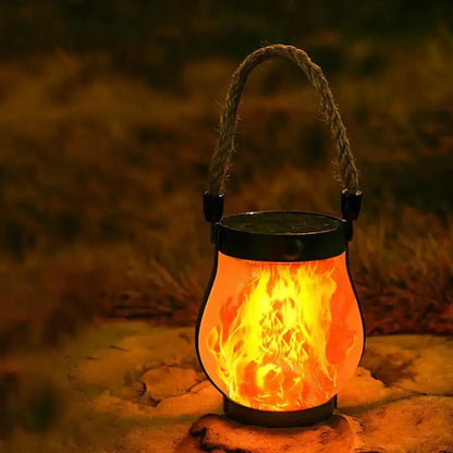 Outdoor Solar Lanterns with Realistic Flame Effect - Hanging Solar Powered Lanterns