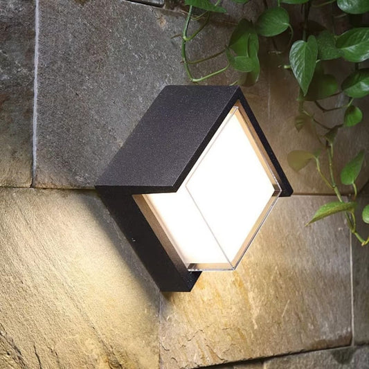 Lucy Outdoor Wall Lamp - Motion Sensor LED Light with Modern Geometric Design