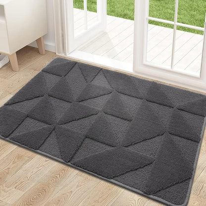 HomaxyTuft Soft Dirt Trapper Mat - Non-Slip Machine Washable Entrance Rug