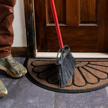 UbdyoArc Half-Moon Coir and Rubber Door Mat - Non-Slip Decorative Entrance Mat for Indoor and Outdoor Use