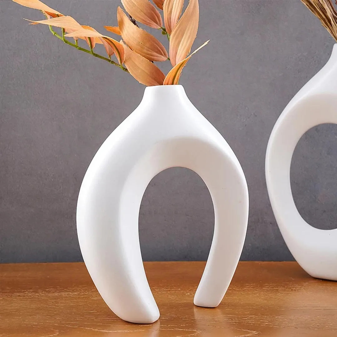 2PCs Modern Ceramic Vase Set - Creative Couple