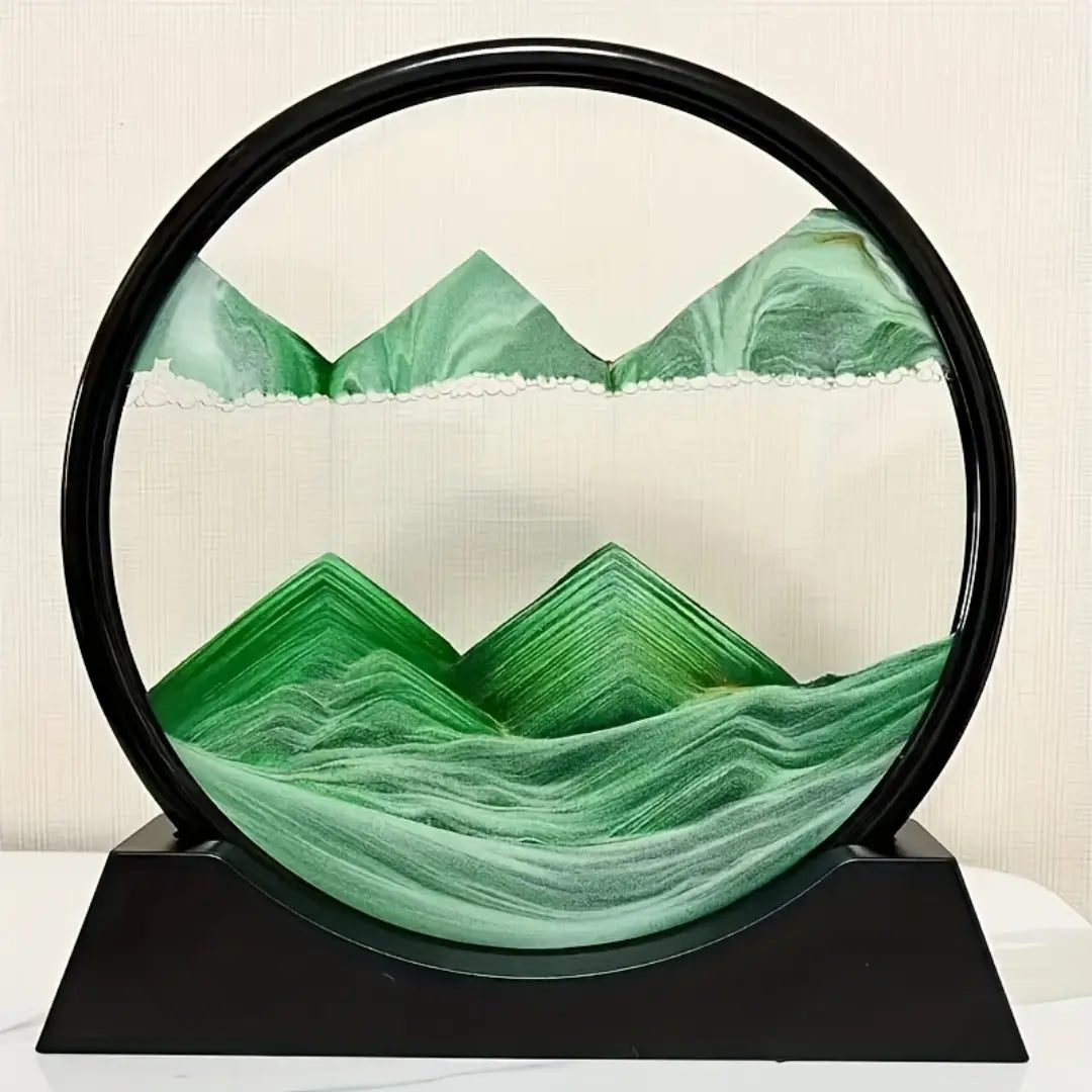 Creative 3D Moving Glass Art Sand Painting - Flowing Sand Hourglass Home Decor