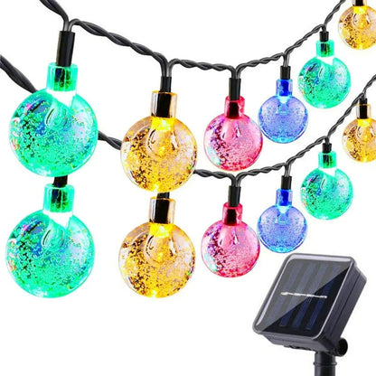 CrystalGlow Solar String Lights - Waterproof Outdoor Fairy Lights LED Crystal Balls