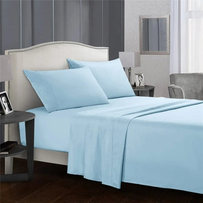 Silvara 4-Piece Cotton Bed Sheet Set - Soft Microfiber Fitted Sheets with Deep Pockets and Pillowcases