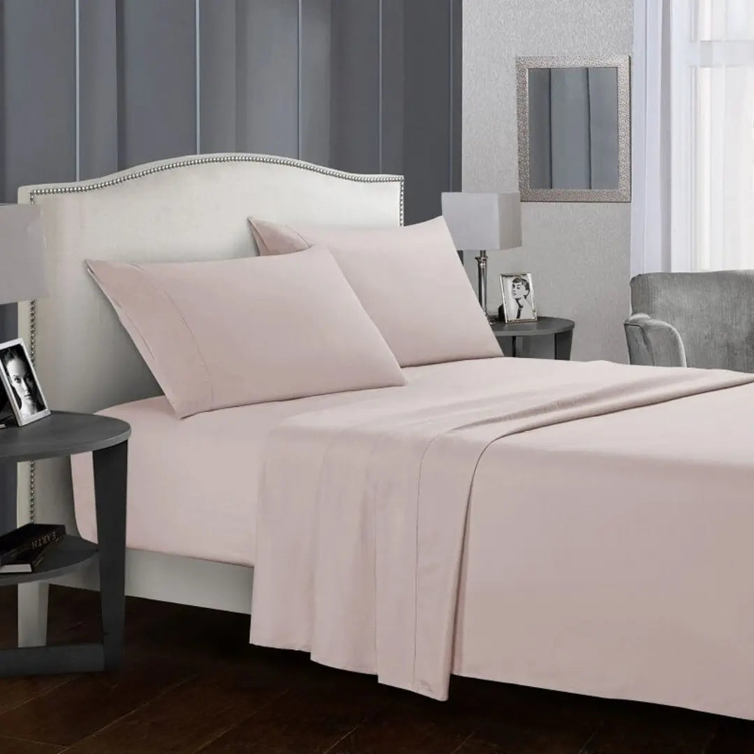 Silvara 4-Piece Cotton Bed Sheet Set - Soft Microfiber Fitted Sheets with Deep Pockets and Pillowcases