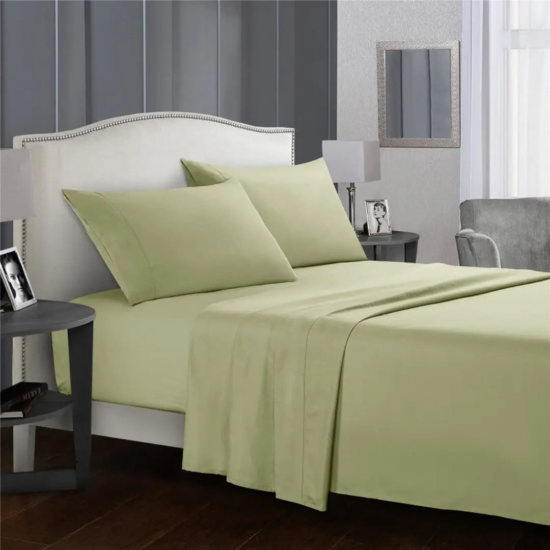 Silvara 4-Piece Cotton Bed Sheet Set - Soft Microfiber Fitted Sheets with Deep Pockets and Pillowcases