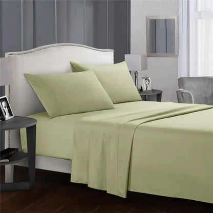 Silvara 4-Piece Cotton Bed Sheet Set - Soft Microfiber Fitted Sheets with Deep Pockets and Pillowcases