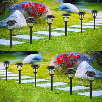 Solar Lights for Gardens - Set of 6/12 Solar Stake Lights for Pathways and Outdoor Decor