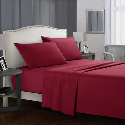 Silvara 4-Piece Cotton Bed Sheet Set - Soft Microfiber Fitted Sheets with Deep Pockets and Pillowcases