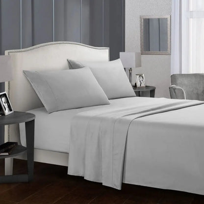 Silvara 4-Piece Cotton Bed Sheet Set - Soft Microfiber Fitted Sheets with Deep Pockets and Pillowcases