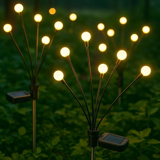 Firefly Solar Garden Lights - Waterproof Outdoor LED Stakes