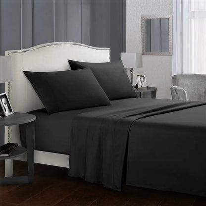Silvara 4-Piece Cotton Bed Sheet Set - Soft Microfiber Fitted Sheets with Deep Pockets and Pillowcases